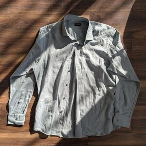 Zegna Cashco Light Gray Men's Casual Button Down Shirt